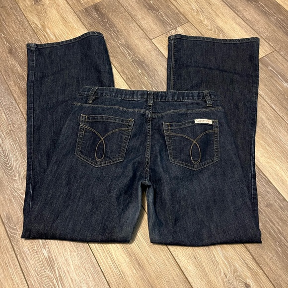 Calvin Klein dark wash wide leg jeans - Picture 8 of 11